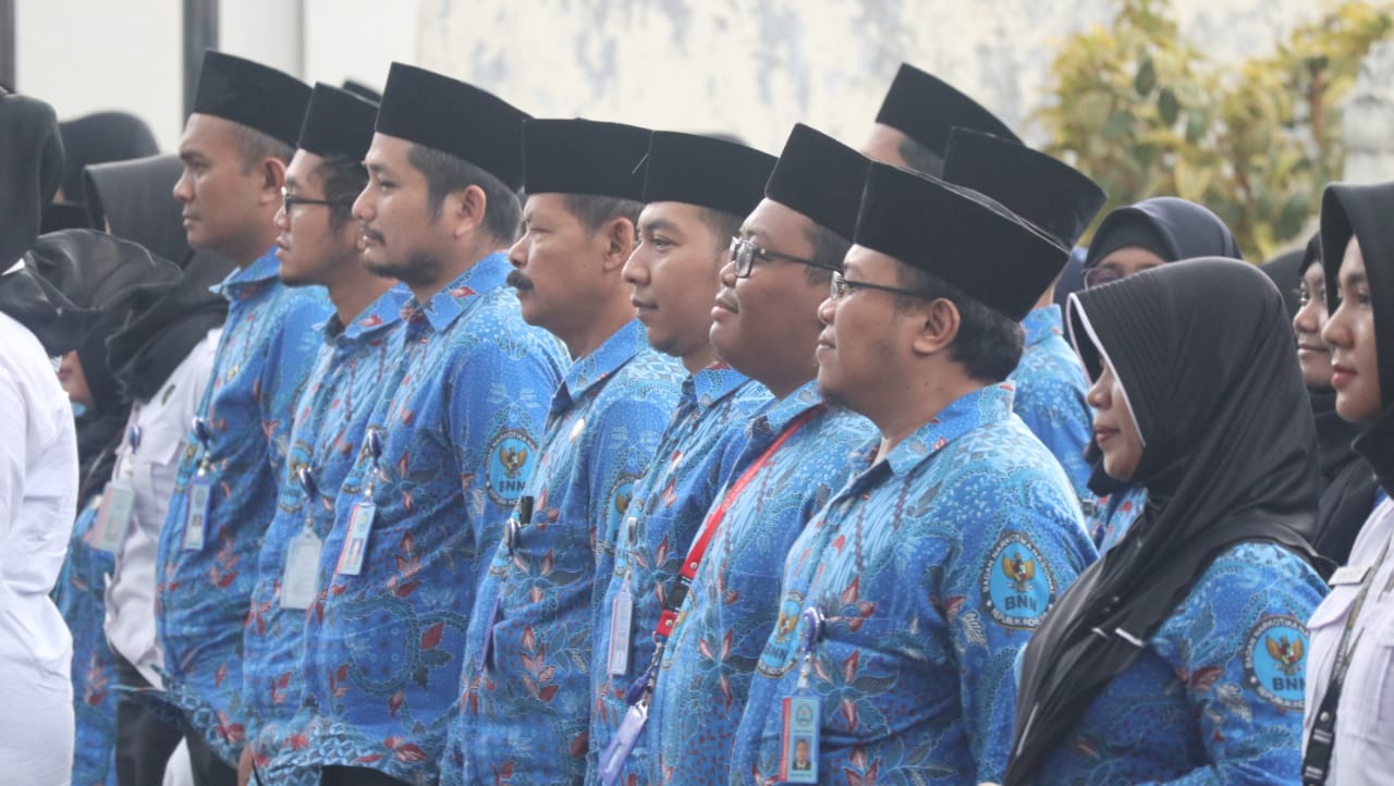 Dalam Memperingati Hari IBU ke 91 Tahun 2019, BNN Kota Yogyakarta menghadiri Upacara di BNN Provinsi DIY, 23/12/2019